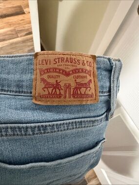 Levi's Light Blue Denim Jeans with Tan Leather Patch